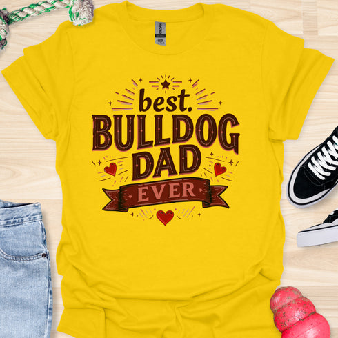The best bulldog dad ever - V2 - Happy Vintage T-Shirt